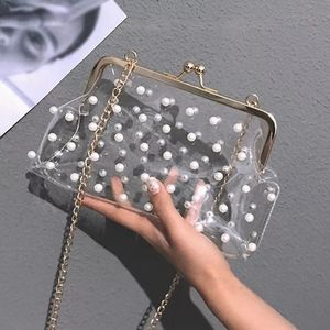 Pearled Fashion Transparent Handbag